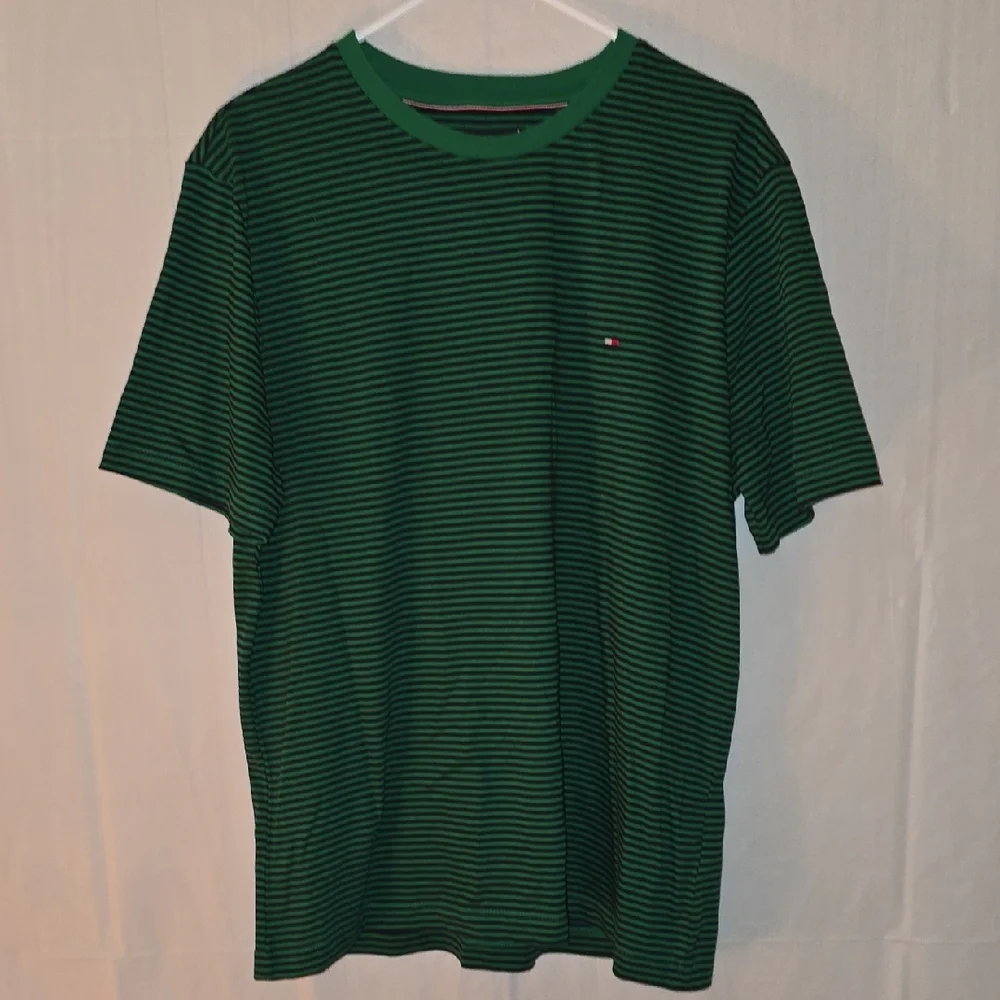 Tommy Hilfiger Green & Navy Stripes Tee XL